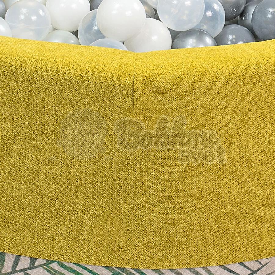 Suchý bazénik pre deti DOUX 90x30 cm s loptičkami 200 ks - žlto medový / PALMY