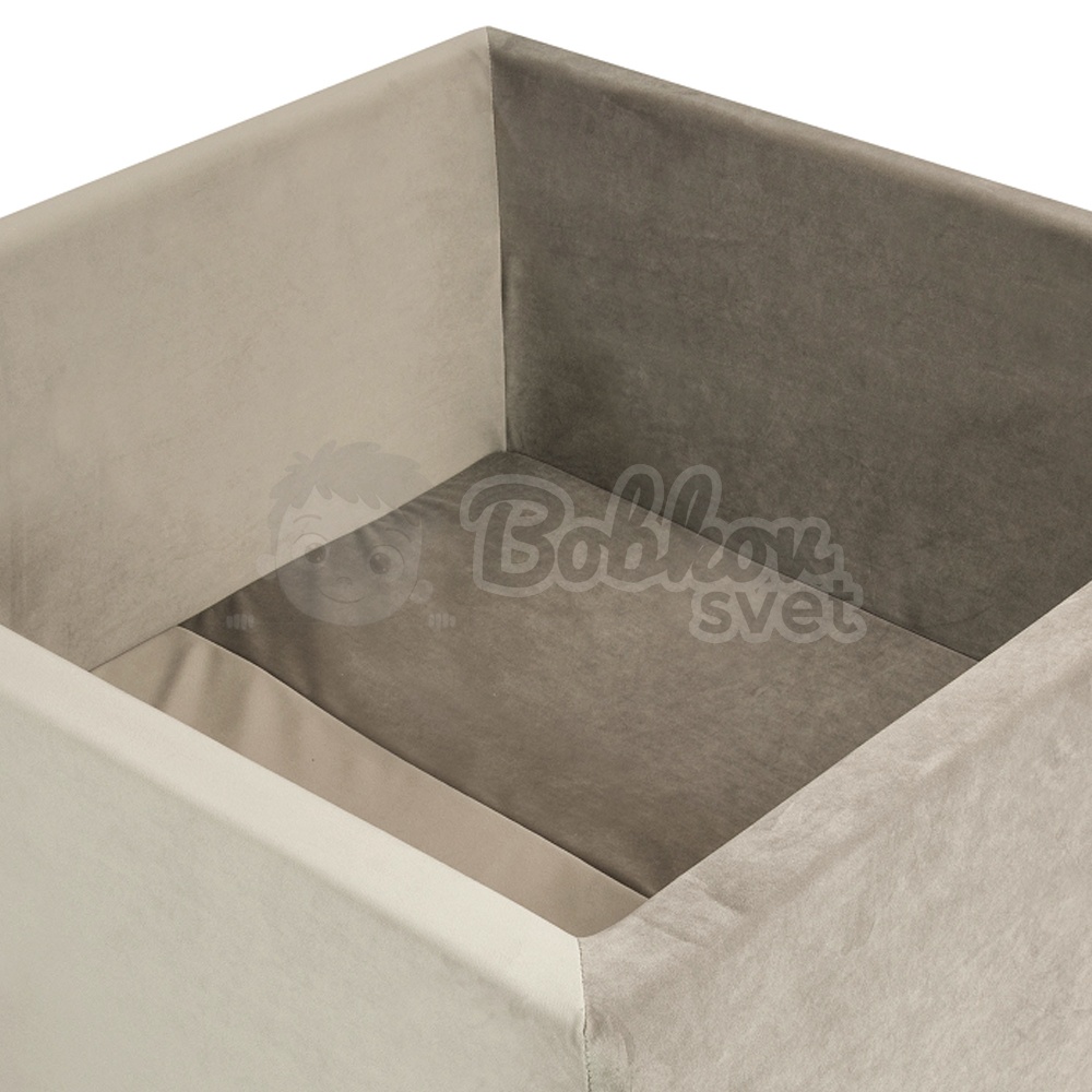 VELVET štvorcový suchý bazénik 90x90 s loptičkami 200 ks - béžový