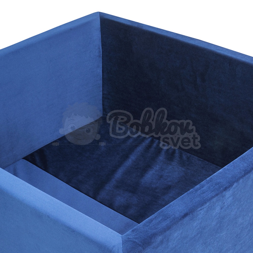 VELVET štvorcový suchý bazénik 90x90 s loptičkami 200 ks - granátovomodrá