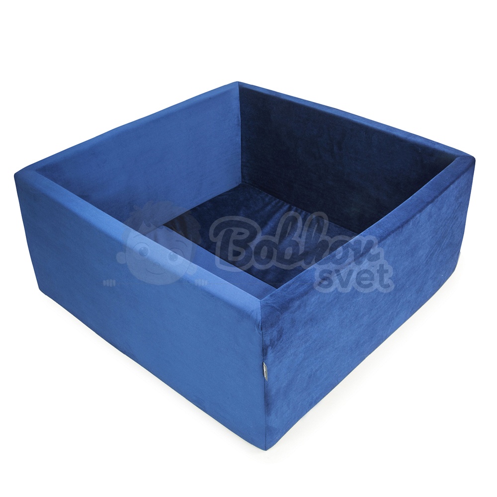 VELVET štvorcový suchý bazénik 90x90 s loptičkami 200 ks - granátovomodrá