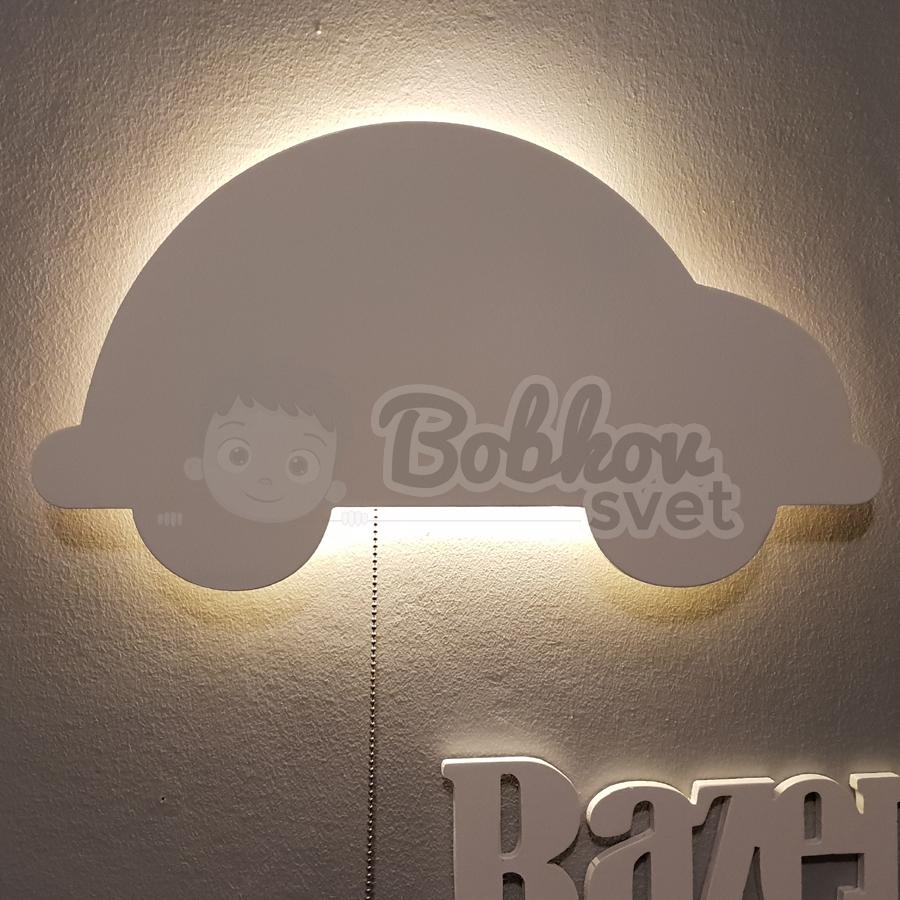 Detské LED svetielko do izby / lampička na stenu - autíčko