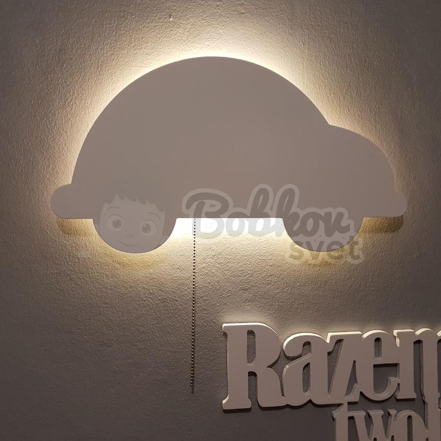 Detské LED svetielko do izby / lampička na stenu - autíčko