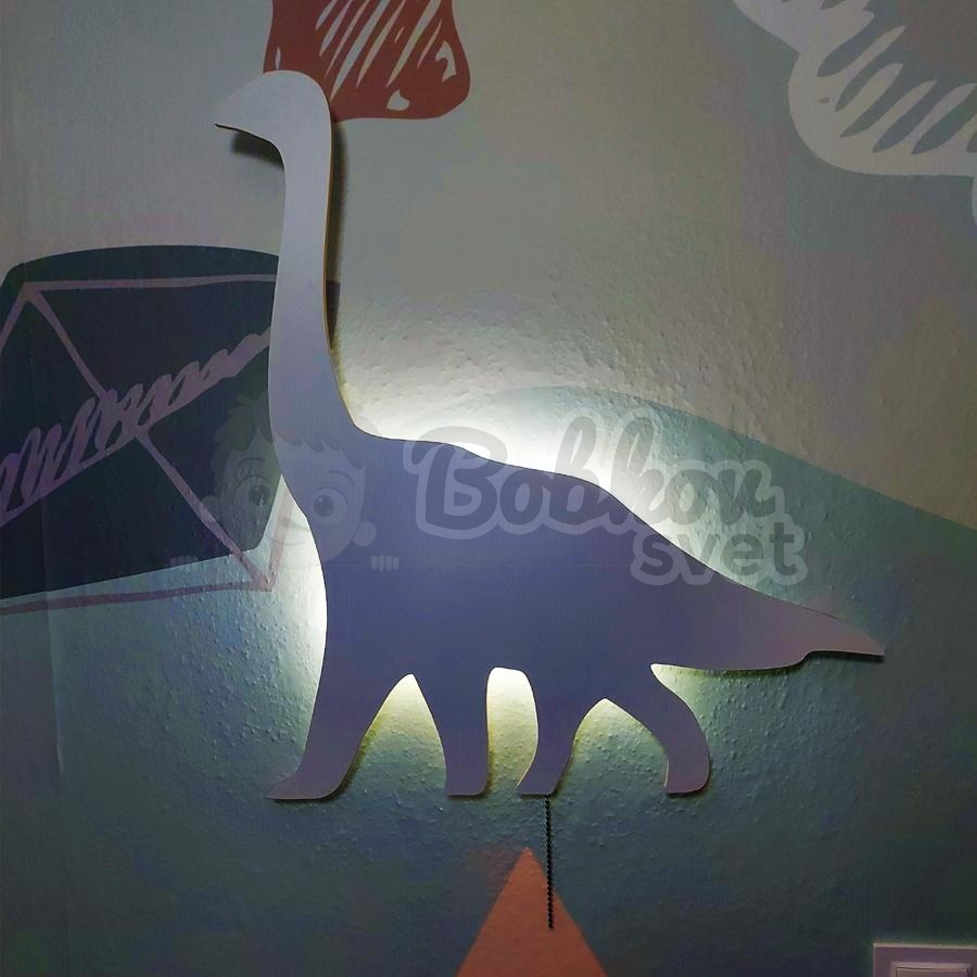 Detské LED svetielko do izby / lampička na stenu - DINO brontosaurus