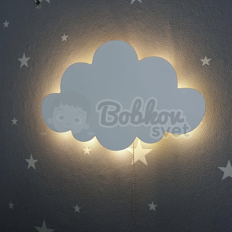 Detské LED svetielko do izby / lampička na stenu - obláčik