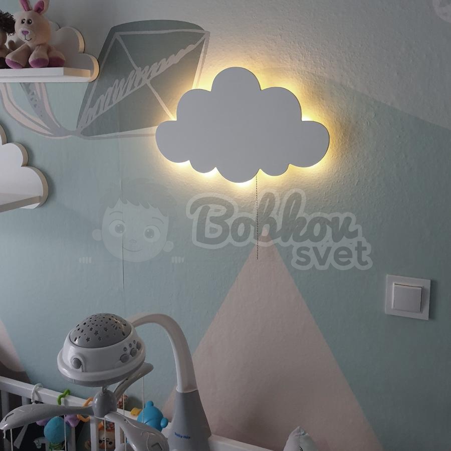 Detské LED svetielko do izby / lampička na stenu - obláčik