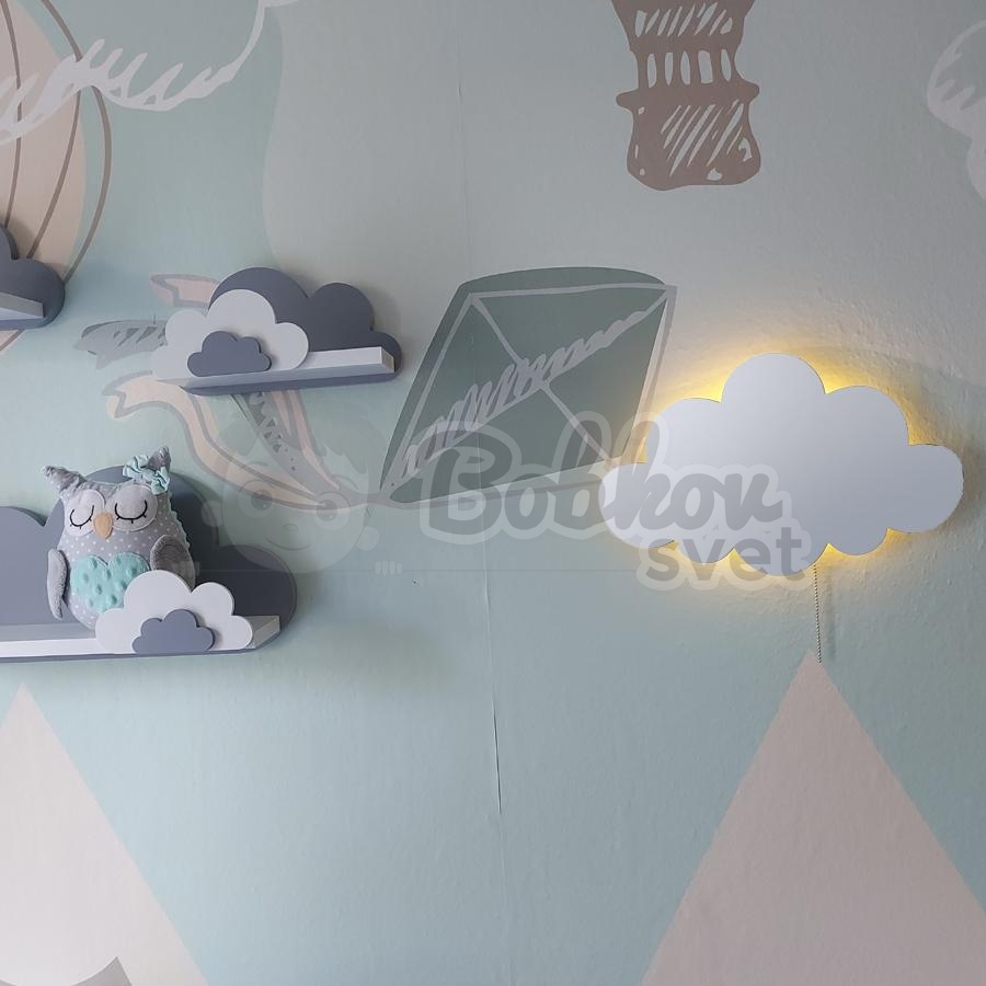 Detské LED svetielko do izby / lampička na stenu - obláčik