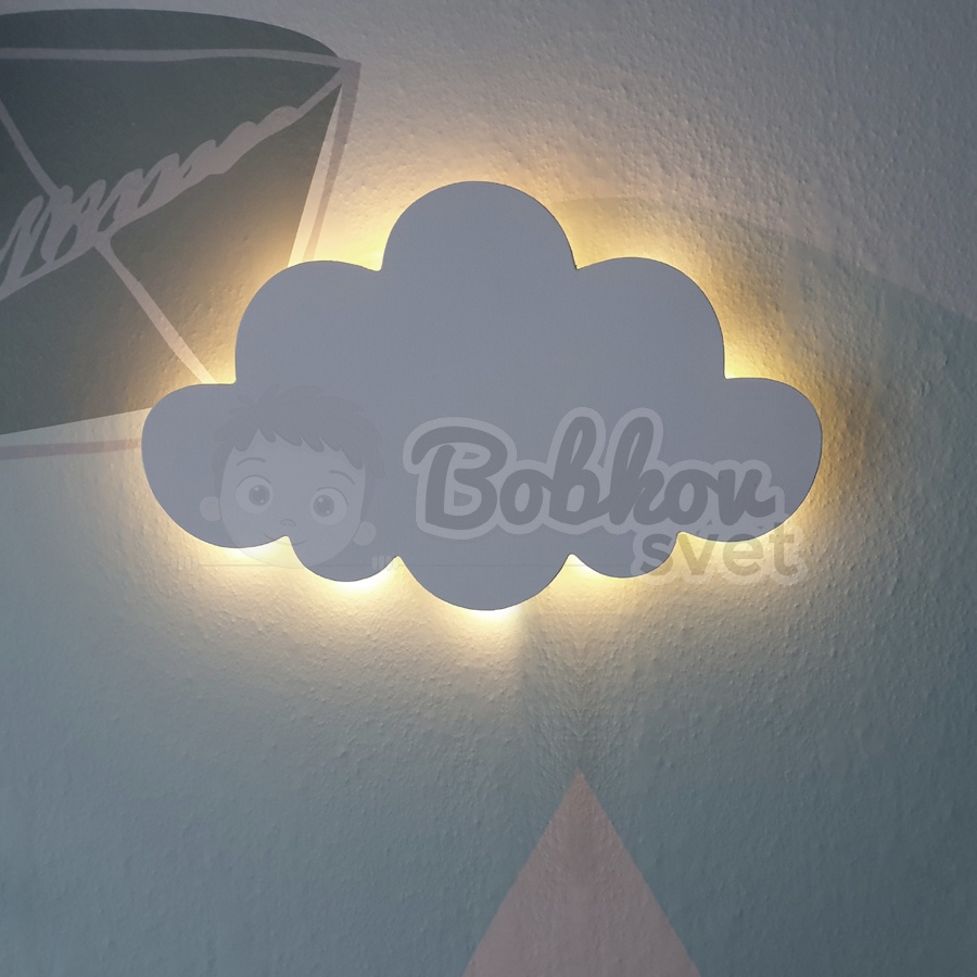 Detské LED svetielko do izby / lampička na stenu - obláčik variant B