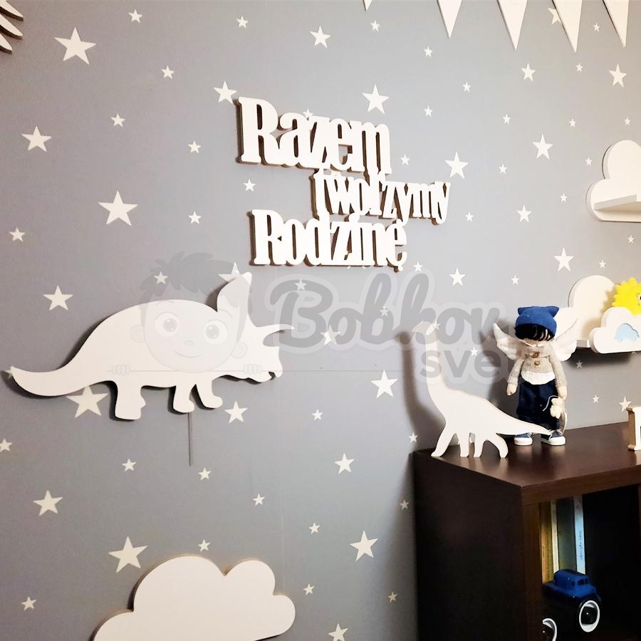 Detské LED svetielko do izby / lampička na stenu - DINO triceratops