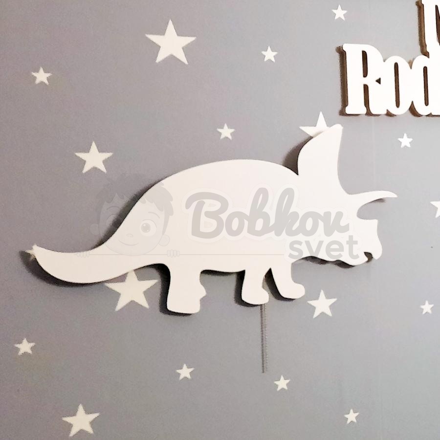 Detské LED svetielko do izby / lampička na stenu - DINO triceratops