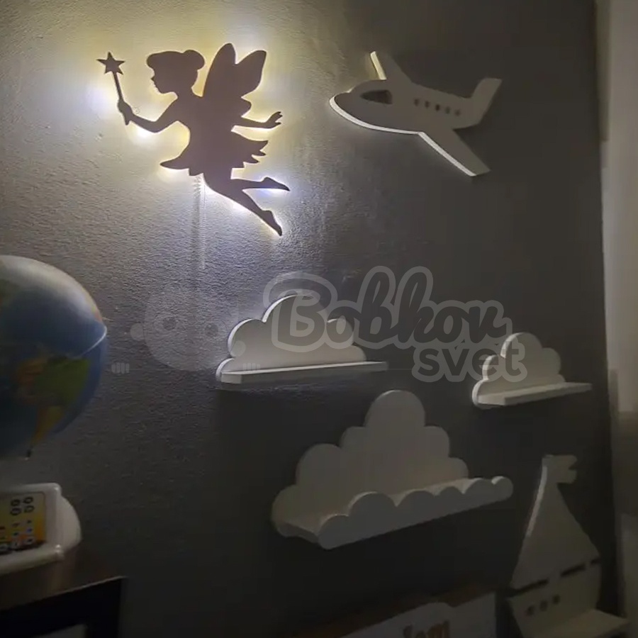 Detské LED svetielko do izby / lampička na stenu - víla