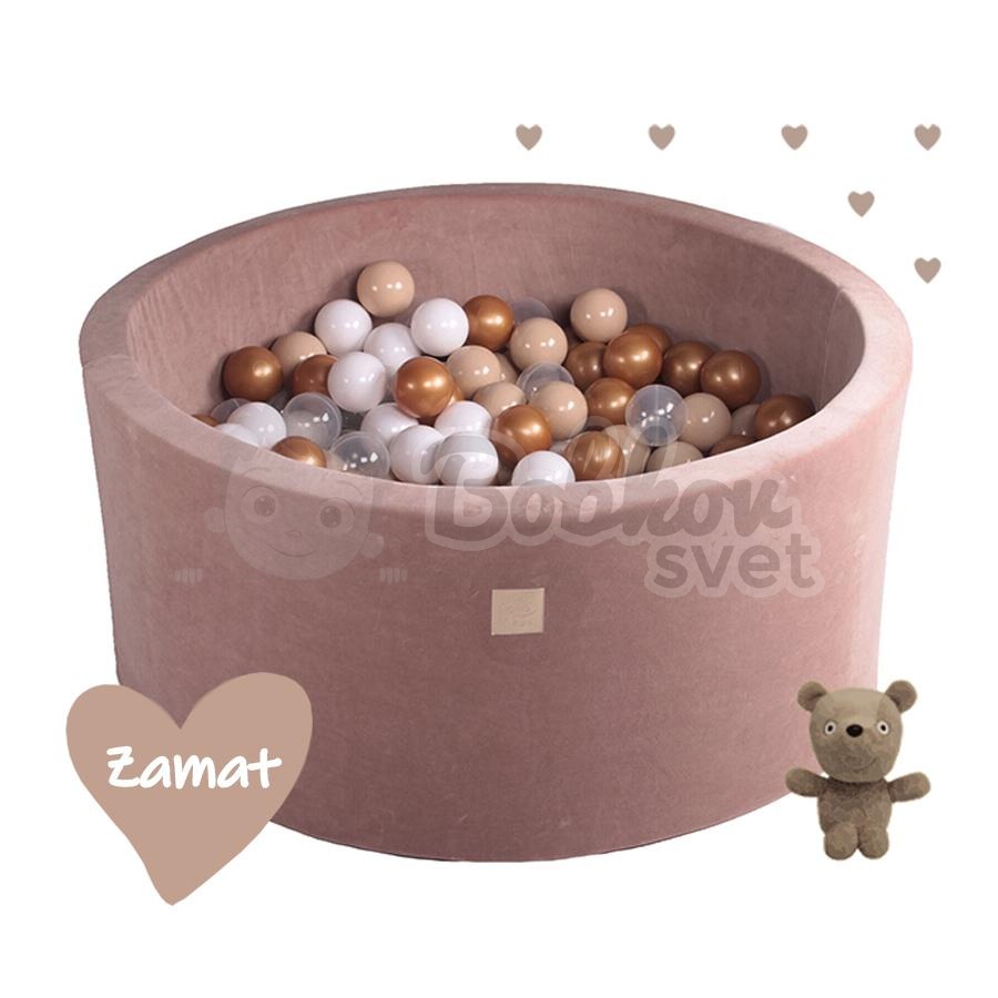 Detský suchý bazén EXCLUSIVE MeowBaby® ZAMAT model Teddy Bear s guličkami 250 ks (90x40cm)