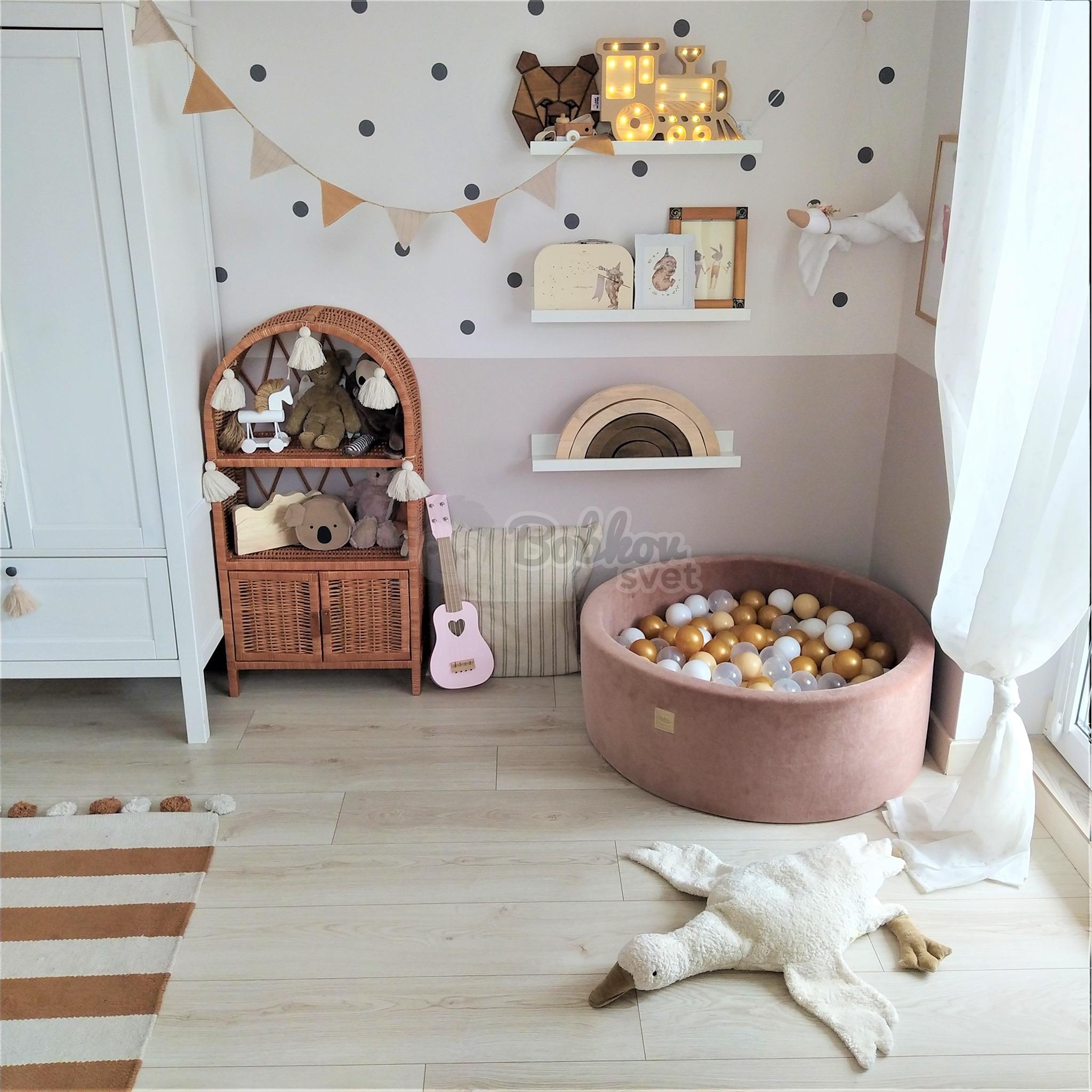 Detský suchý bazén EXCLUSIVE MeowBaby® ZAMAT model Teddy Bear s guličkami 250 ks (90x40cm)