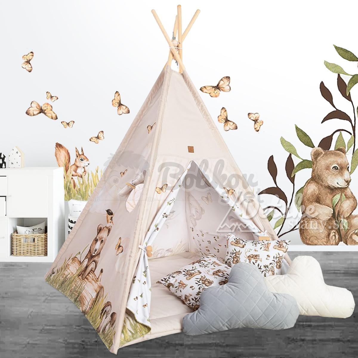 Típí stan pre deti EXCLUSIVE set - HAPPY BEAR / medveď