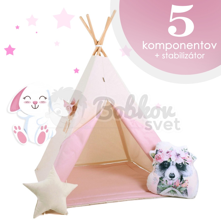 Teepee stan pre deti set 5 komponentov - GUMI jahôdka