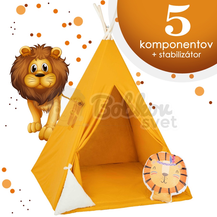 Teepee stan pre deti set 5 komponentov - ZAPADAJÚCE slnko