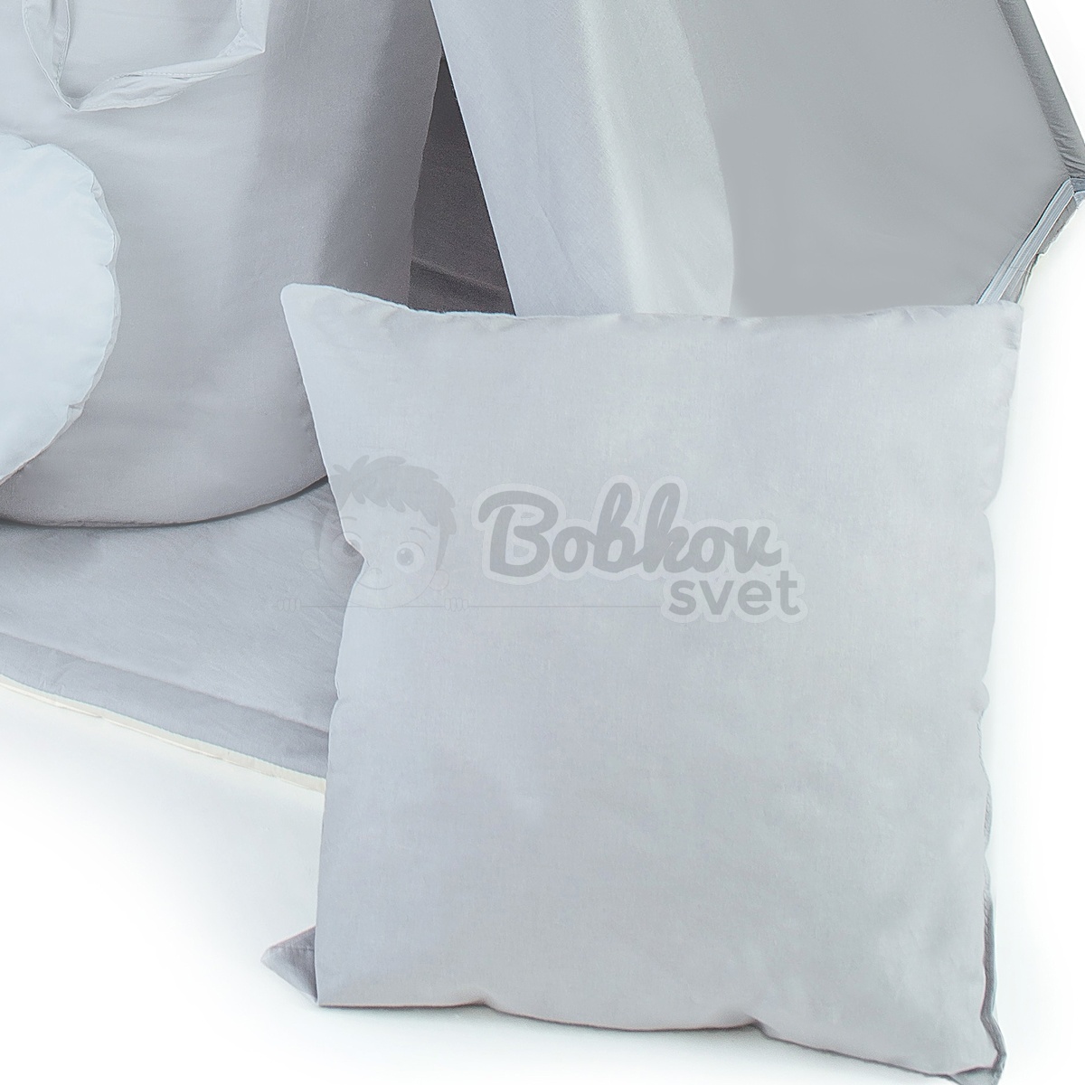 Detský típí stan do izby SET s príslušenstvom - sivá / svetlosivá