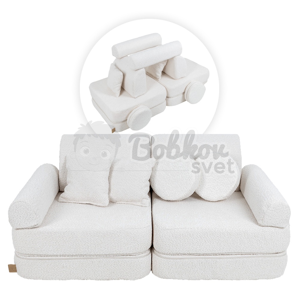 Variabilná pohovka / bunker - SOFA PLUS BOUCLE - white 120 cm