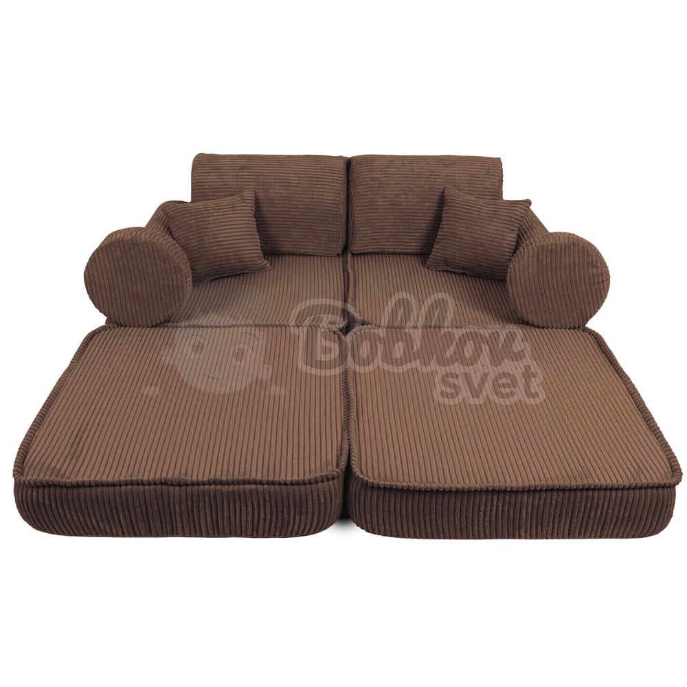 Variabilná pohovka / bunker - SOFA PLUS Corduroy Estetic - BROWN 120 cm