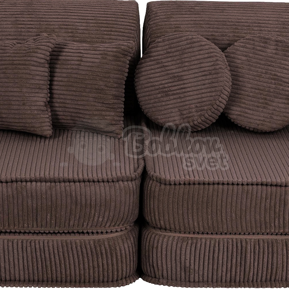 Variabilná pohovka / bunker - SOFA PLUS Corduroy Estetic - BROWN 120 cm