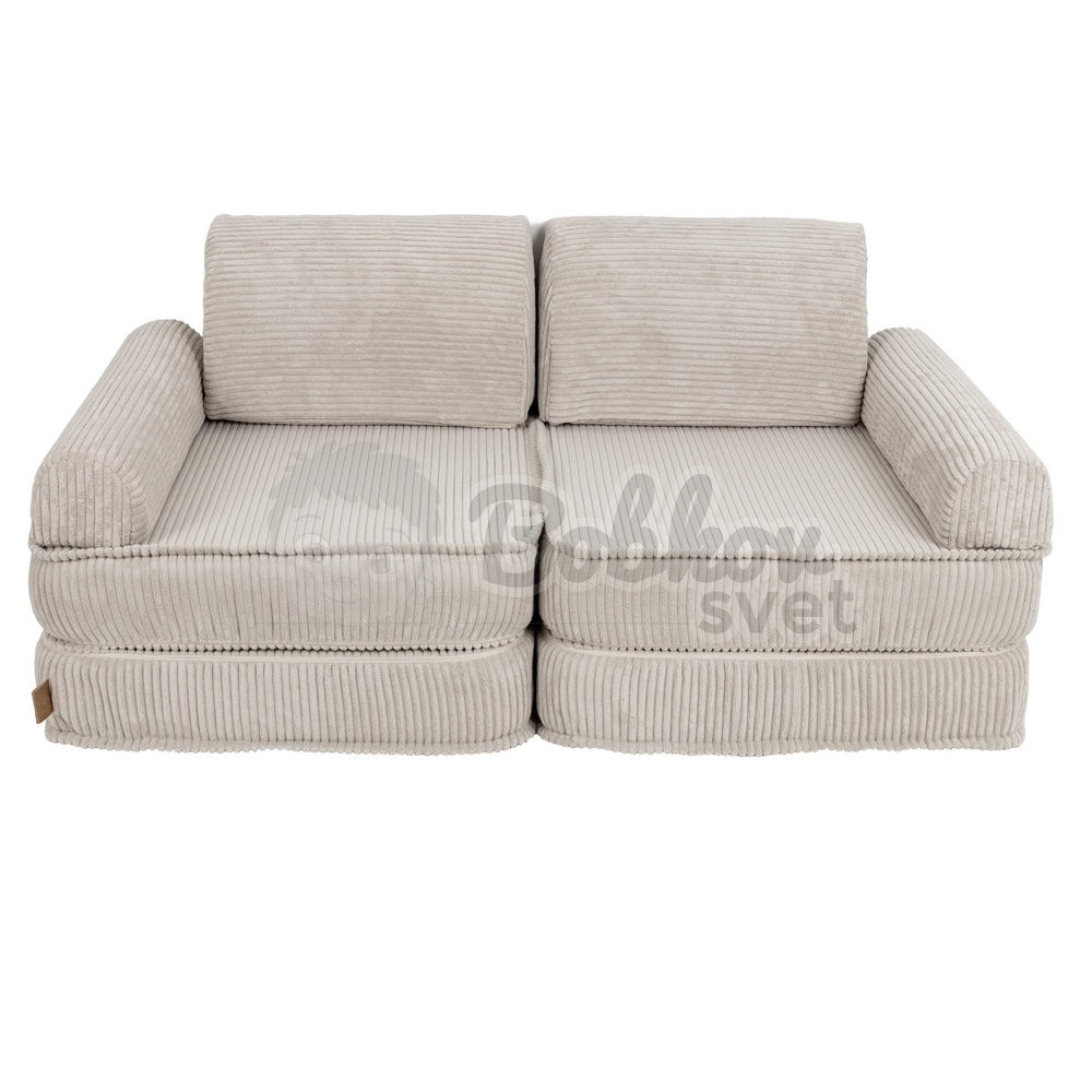 Variabilná pohovka / bunker - SOFA PLUS Corduroy Estetic - ECRU 120 cm