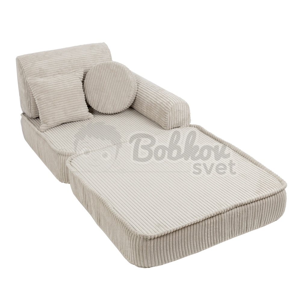 Variabilná pohovka / bunker - SOFA PLUS Corduroy Estetic - ECRU 120 cm