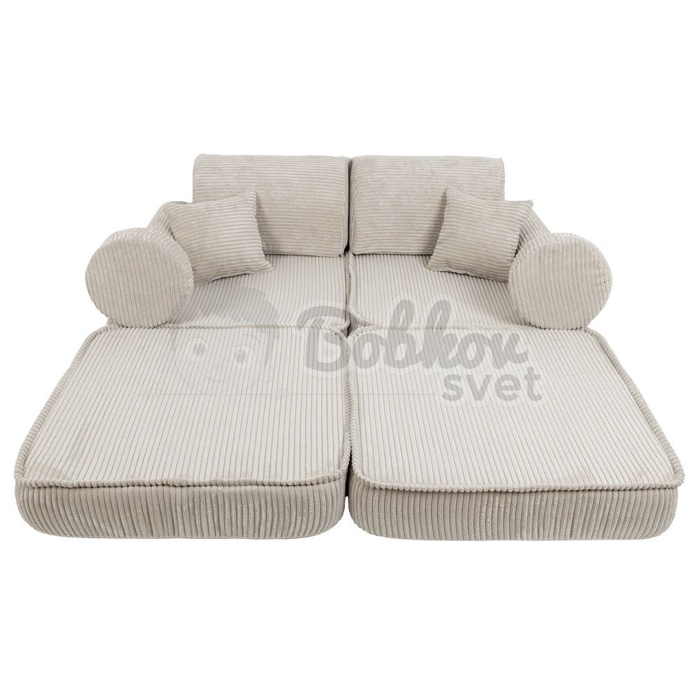 Variabilná pohovka / bunker - SOFA PLUS Corduroy Estetic - ECRU 120 cm