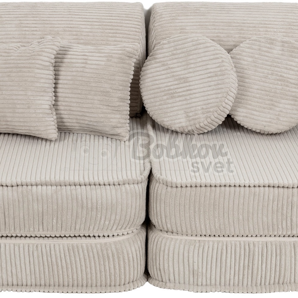 Variabilná pohovka / bunker - SOFA PLUS Corduroy Estetic - ECRU 120 cm