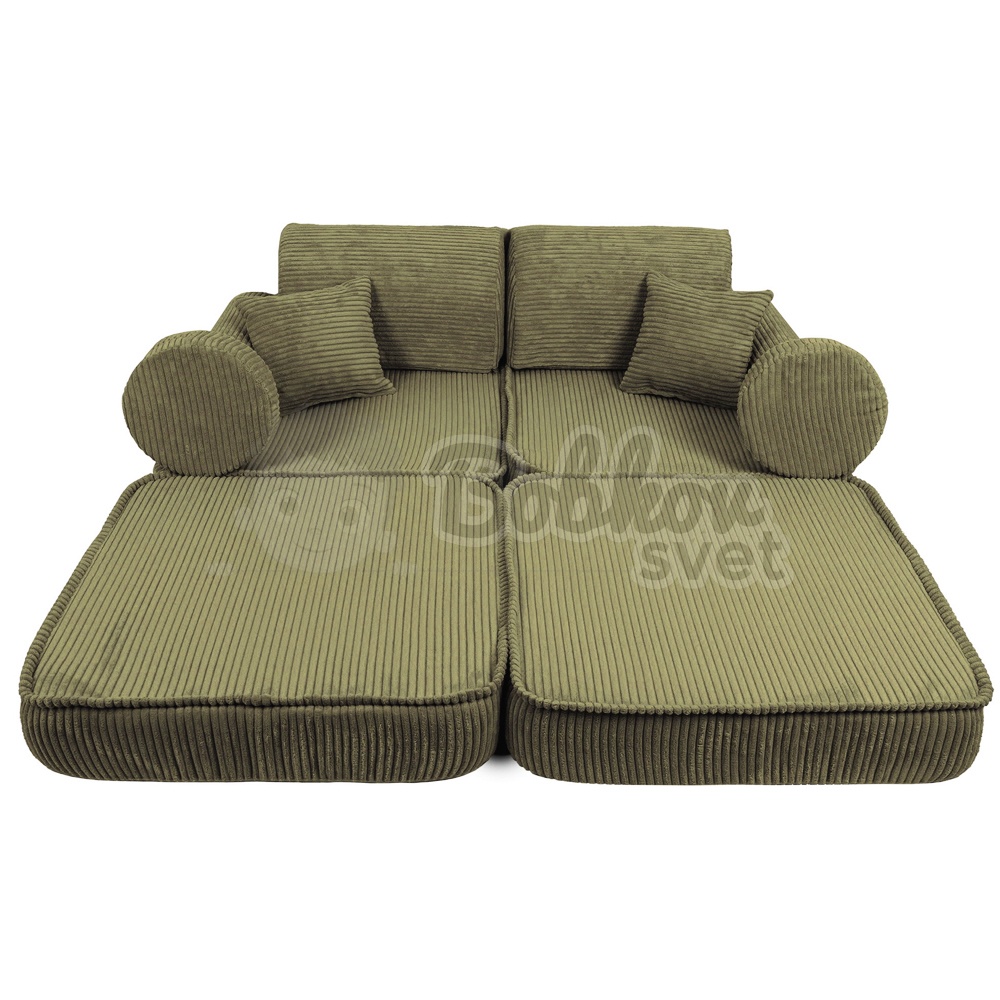 Variabilná pohovka / bunker - SOFA PLUS Corduroy Estetic - KHAKI 120 cm