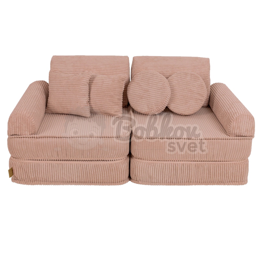 Variabilná pohovka / bunker - SOFA PLUS Corduroy Estetic - PINK 120 cm