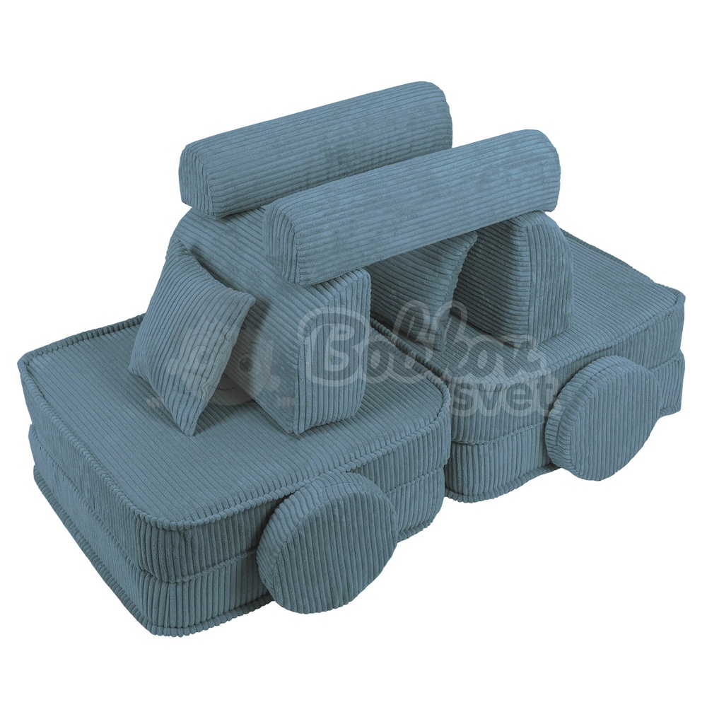 Variabilná pohovka / bunker - SOFA PLUS Corduroy Estetic - TYRKYS 120 cm