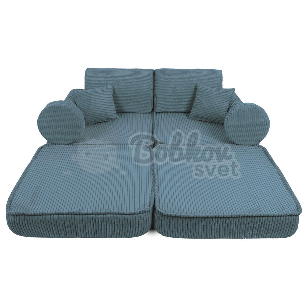 Variabilná pohovka / bunker - SOFA PLUS Corduroy Estetic - TYRKYS 120 cm