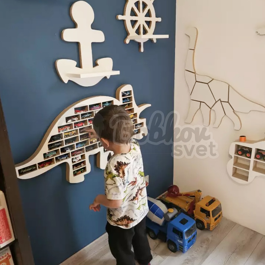 Veľký organizér na malé autíčka / angličáky - model DINO TRICERATOPS