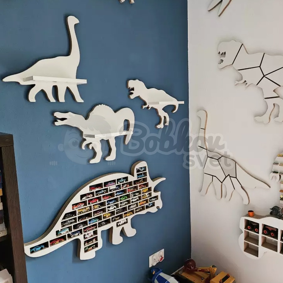 Veľký organizér na malé autíčka / angličáky - model DINO TRICERATOPS