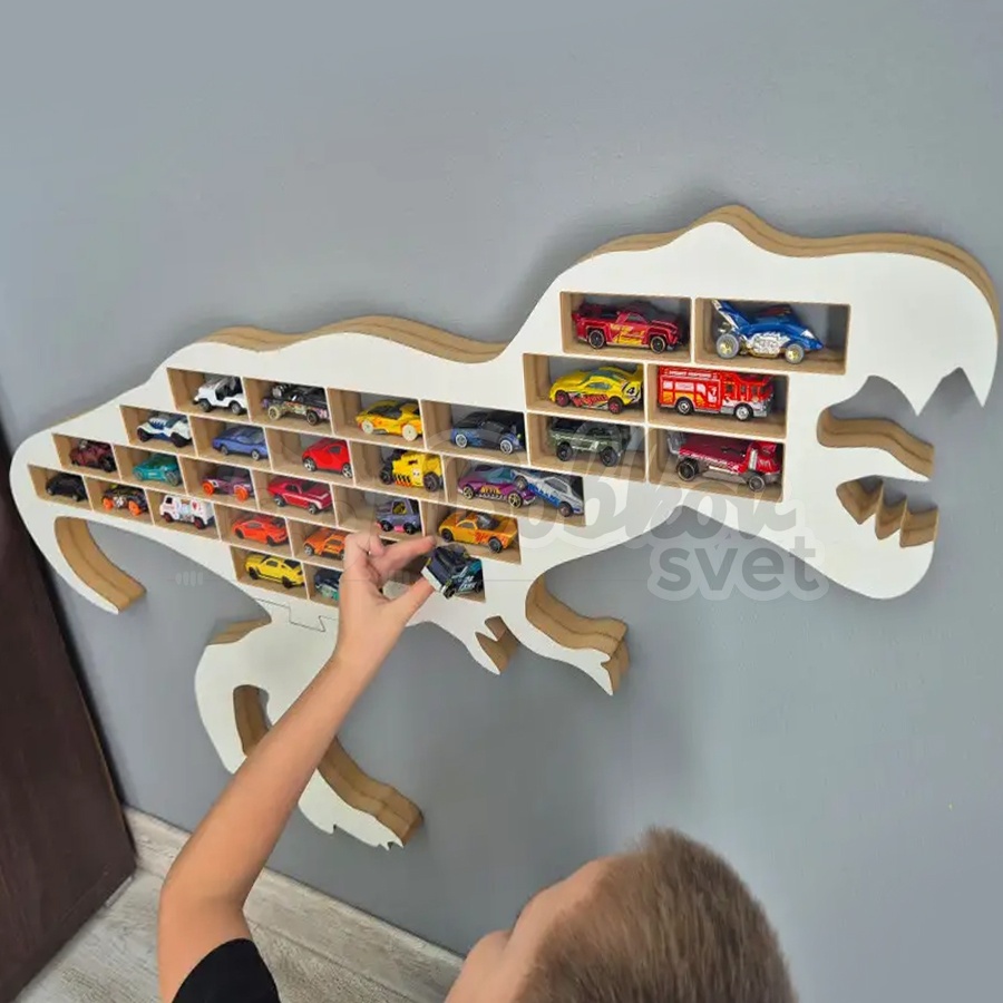 Veľký organizér na malé autíčka / angličáky - model DINO T-REX