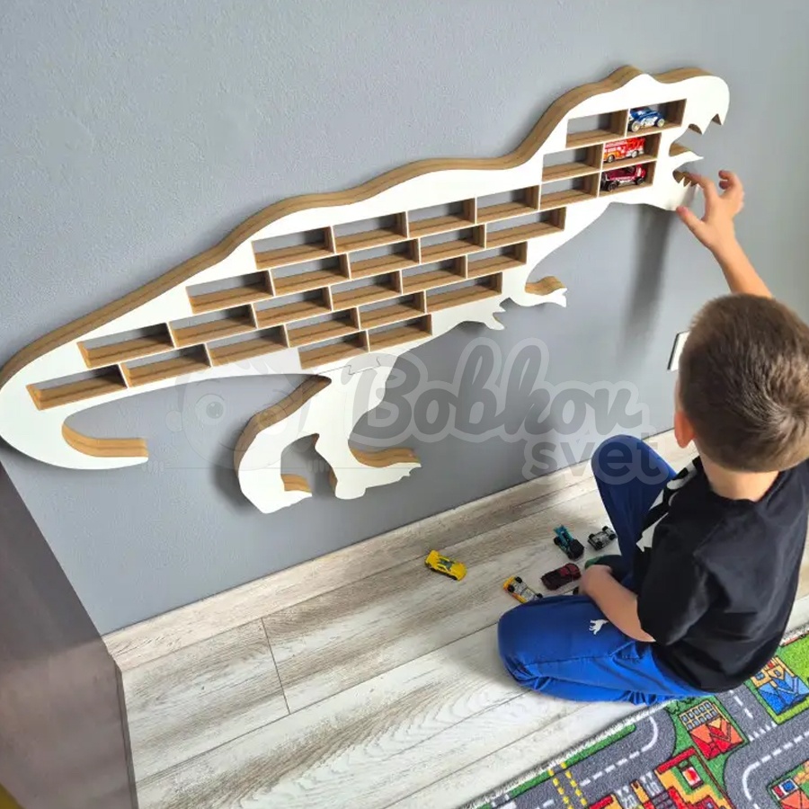 Veľký organizér na malé autíčka / angličáky - model DINO T-REX