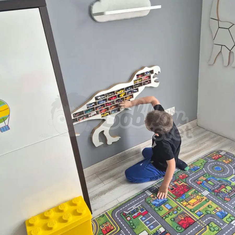 Veľký organizér na malé autíčka / angličáky - model DINO T-REX