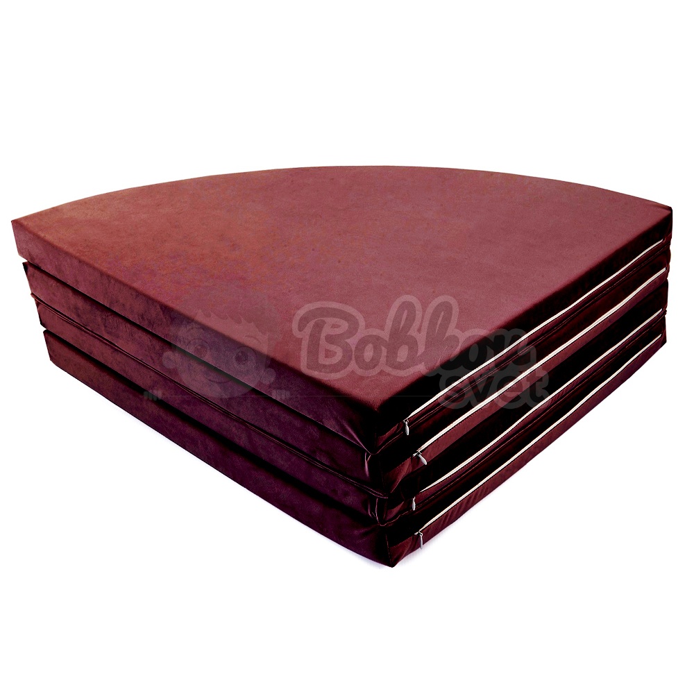 Skladacia hracia podložka Ø 130 cm BOHO ŠTÝL VELVET - bordová