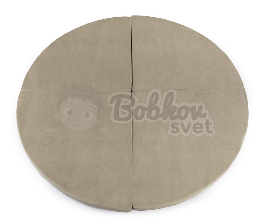 Skladacia hracia podložka Ø 130 cm BOHO ŠTÝL VELVET - béžová