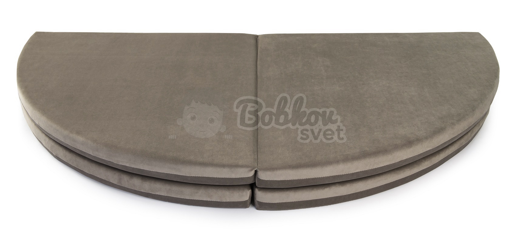 Skladacia hracia podložka Ø 130 cm BOHO ŠTÝL VELVET - béžová