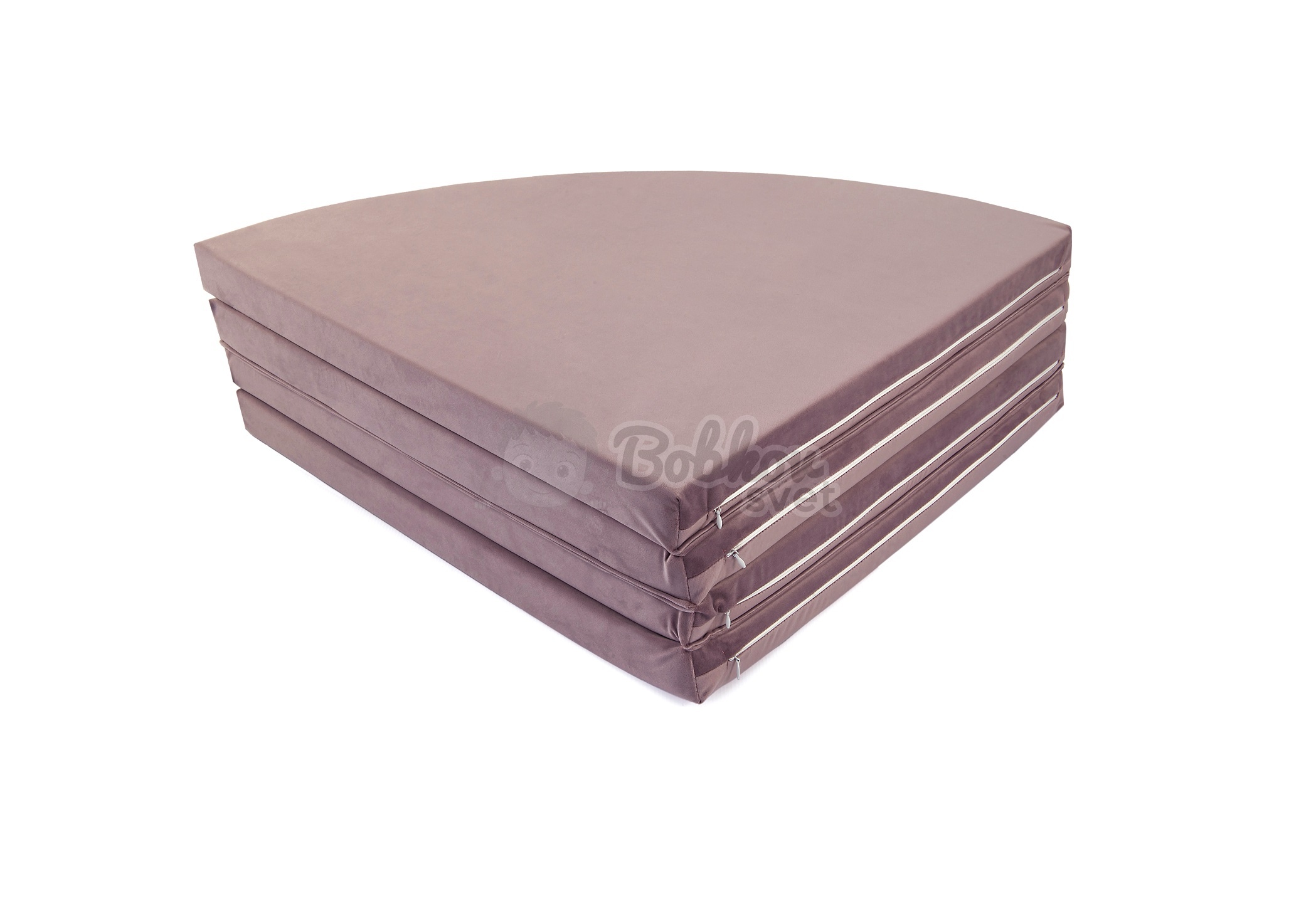Skladacia hracia podložka Ø 130 cm BOHO ŠTÝL VELVET - púdrovo ružová