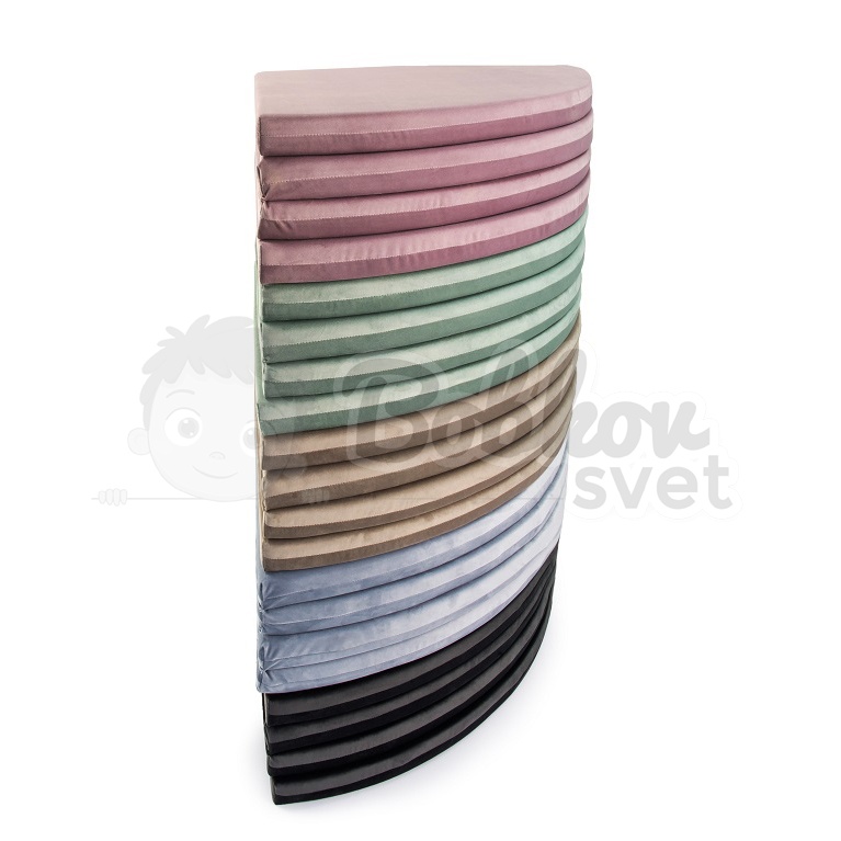 Skladacia hracia podložka Ø 130 cm BOHO ŠTÝL VELVET - grafitová