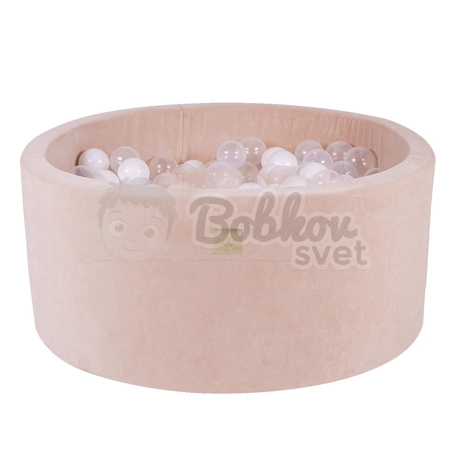 Detský suchý bazén EXCLUSIVE MeowBaby® ZAMAT model Angel s guličkami 250 ks (90x40cm)